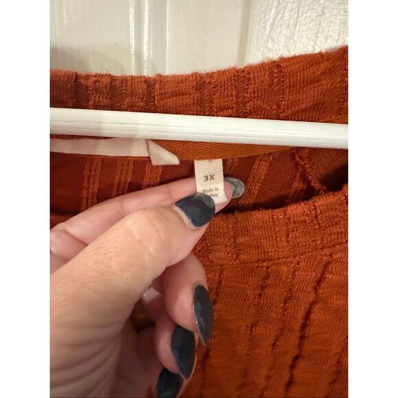 Soft Surroundings Goldie Back Button Rust Orange Tunic Top sz 3X EUC - Picture 4 of 9